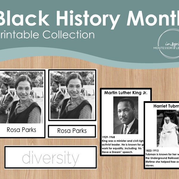 Black History Month Printables - Important Figures in Black History - Montessori