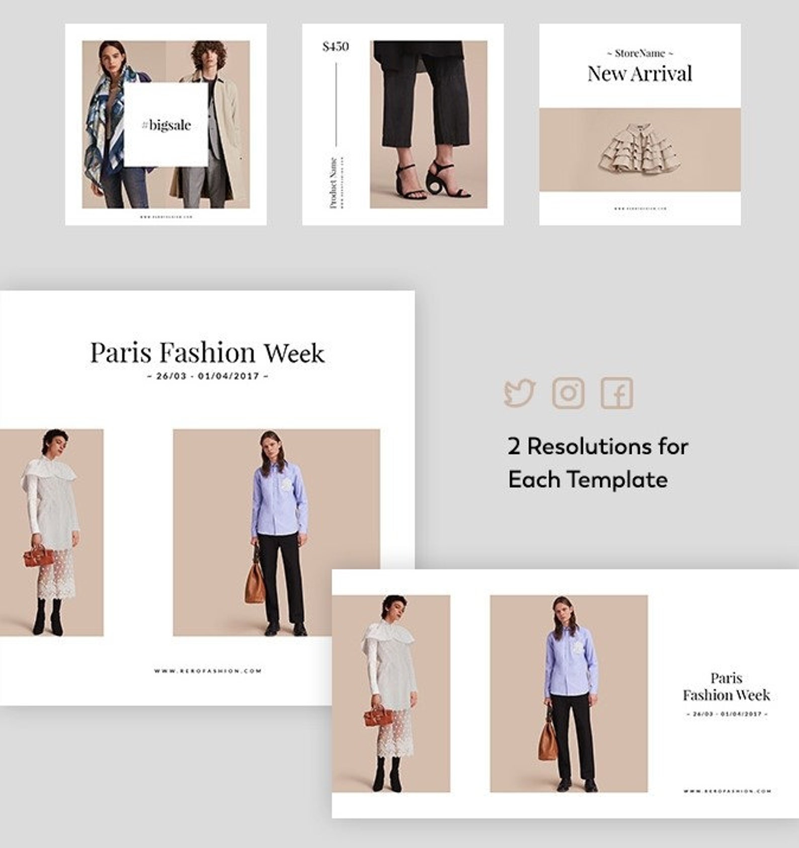15 Fashion Instagram Post Templates Fashion Blogger Template | Etsy