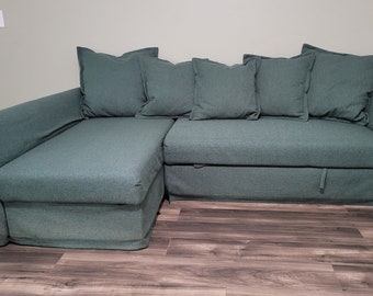 Custom Made Replacement for HOLMSUND Corner Sofa Bed Handmade Holmsund Couch Slipcover With Multiple Color and Fabric Options