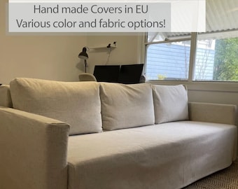 FRIHETEN 3 Seat Sofa Bed Cover Slipcover Hand Made With Multiple Color and Fabric Options - Custom made to fit Ikea Friheten sleeper couch