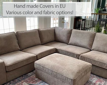 KIVIK Funda de sofá esquinero de 4 asientos (2+2) Funda antideslizante hecha a mano con múltiples opciones de color y tela - Hecho a medida para adaptarse al sofá Ikea Kivik