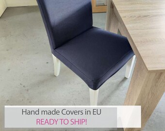 Ready to ship Covers for HENRIKSDAL Chair (Regular Size Model) - Fabric Swiss Linen Blends color Dark Purple 1381