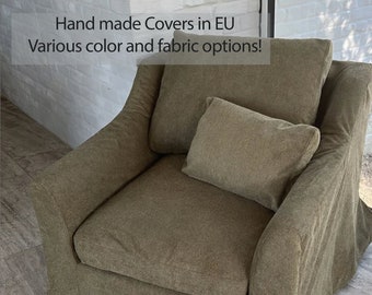 FARLOV Armchair Cover Slipcover Hand Made With Multiple Color and Fabric Options - Custom made to fit Ikea Farlov armchair