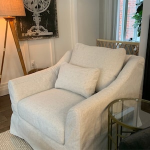 FARLOV Armchair Cover Slipcover Hand Made With Multiple Color and Fabric Options - Custom made to fit Farlov armchair model