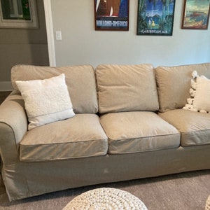 EKTORP 3.5-Seat Sofa Cover Slipcover Hand Made With Multiple Color and Fabric Options Custom made to fit Ektorp 3.5 size couch Model