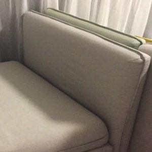 VALLENTUNA 背もたれ用カバー 100 x 80 cm ハンドメイド 複数の色と生地のオプション - Vallentuna の長めの背もたれにフィットするようにカスタムメイド