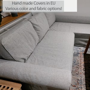 BACKABRO Sofa Bed Cover With Chaise Longue Slipcover Hand Made With Multiple Color and Fabric Options - Custom made to fit Ikea Backabro