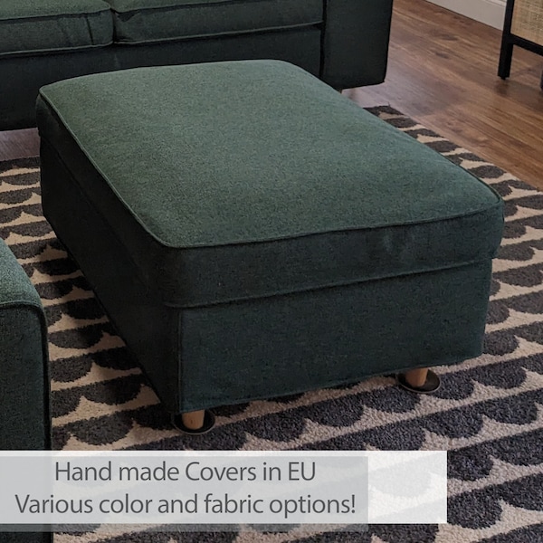 Housse de repose-pieds KIVIK fabriquée à la main avec plusieurs options de couleurs et de tissus - sur mesure pour s'adapter au pouf Ikea Kivik