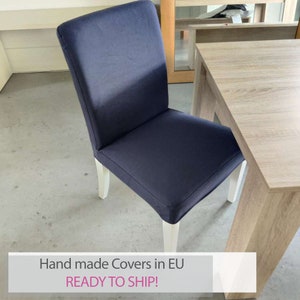 Ready to ship Covers for HENRIKSDAL Chair (Regular Size Model) - Fabric Swiss Linen Blends color Dark Purple 1381