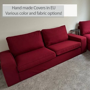 Whole Set Custom Made Cover Fits IKEA Kivik Three Seat Sofa Cover 3 Seater Sofa  Cover, Cotton, Velvet, Faux Leather Fabrics Options 