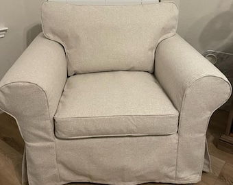 EKTORP Armchair Cover Slipcover Hand Made With Multiple Color and Fabric Options - Custom made to fit Ektorp armchair model