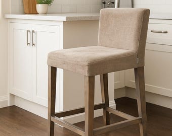 HENRIKSDAL Bar Stool Chair Cover Slipcover, Hand Made, NEW FABRICS With Multiple Color Options - Custom made to fit Henriksdal Bar stool