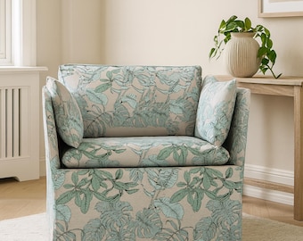 BACKSALEN 1.5 Seat Armchair Cover, Hand Made, NEW FABRICS With Multiple Color Options - Custom made to fit Backsalen 1.5 size model