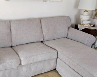 Replacement for EKTORP 2 Seat Sofa With Chaise Longue Right Left Configuration Hand Made for Ektorp Sectional Lounge
