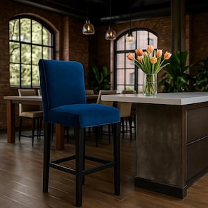 BERGMUND Bar Stool Cover Slipcover Hand Made With Multiple Color and Fabric Options - Custom made to fit Bergmund Bar Stool Model