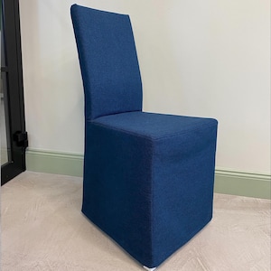 KATTIL Chair Cover With Long Skirt, Slipcover Hand Made With Multiple Color and Fabric Options - Custom made to fit KÄTTIL chair model