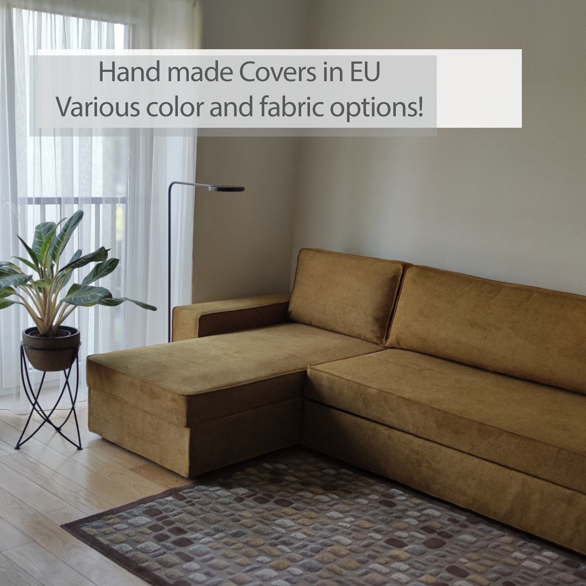 VILASUND Sofa Bed With Chaise Longue Cover Slipcover Hand Made
