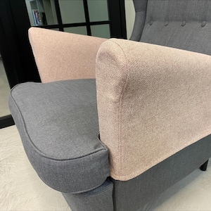 STRANDMON Armrest Protectors (pair) Hand Made With Multiple Color and Fabric Options - Custom made to fit Strandmon model Armrests