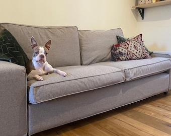KIVIK 3-Seat Sofa Cover Slipcover Hand Made With Multiple Color and Fabric Options - Custom made to fit Kivik couch
