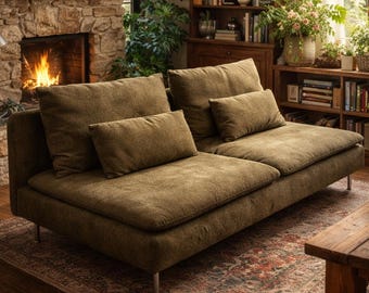 SODERHAMN 3 Seat Sofa Section Cover Slipcover Hand Made, NEW FABRICS With Multiple Color Options - Custom made fit Soderhamn model