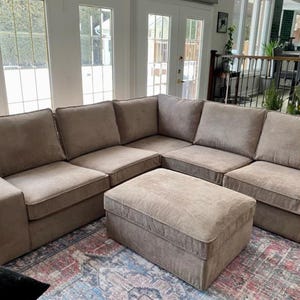 KIVIK 4-Seat Corner Sofa Cover (2+2) Slipcover Hand Made With Multiple Color and Fabric Options - Custom made to fit Kivik couch