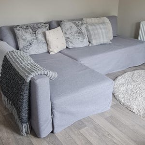 FRIHETEN Corner Sofa Bed Cover Slipcover Hand Made With Multiple Color and Fabric Options - Custom made to fit Friheten couch