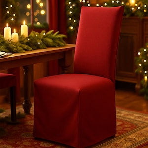 BERGMUND Chair Cover With French Seams, Long Skirt - Custom made to fit Bergmund chair model