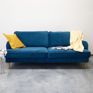 STOCKSUND 2-Seat Sofa Cover Slipcover Hand Made With Multiple Color and Fabric Options - Custom made to fit Stocksund couch model