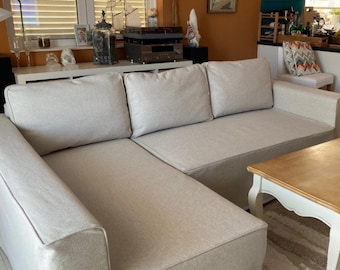 MANSTAD Corner Sofa Bed Cover Slipcover Hand Made With Multiple Color and Fabric Options - Custom made to fit Manstad couch