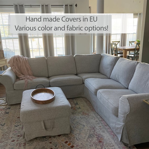EKTORP Corner Sofa 22 Slipcover Hand Made With Multiple Etsy