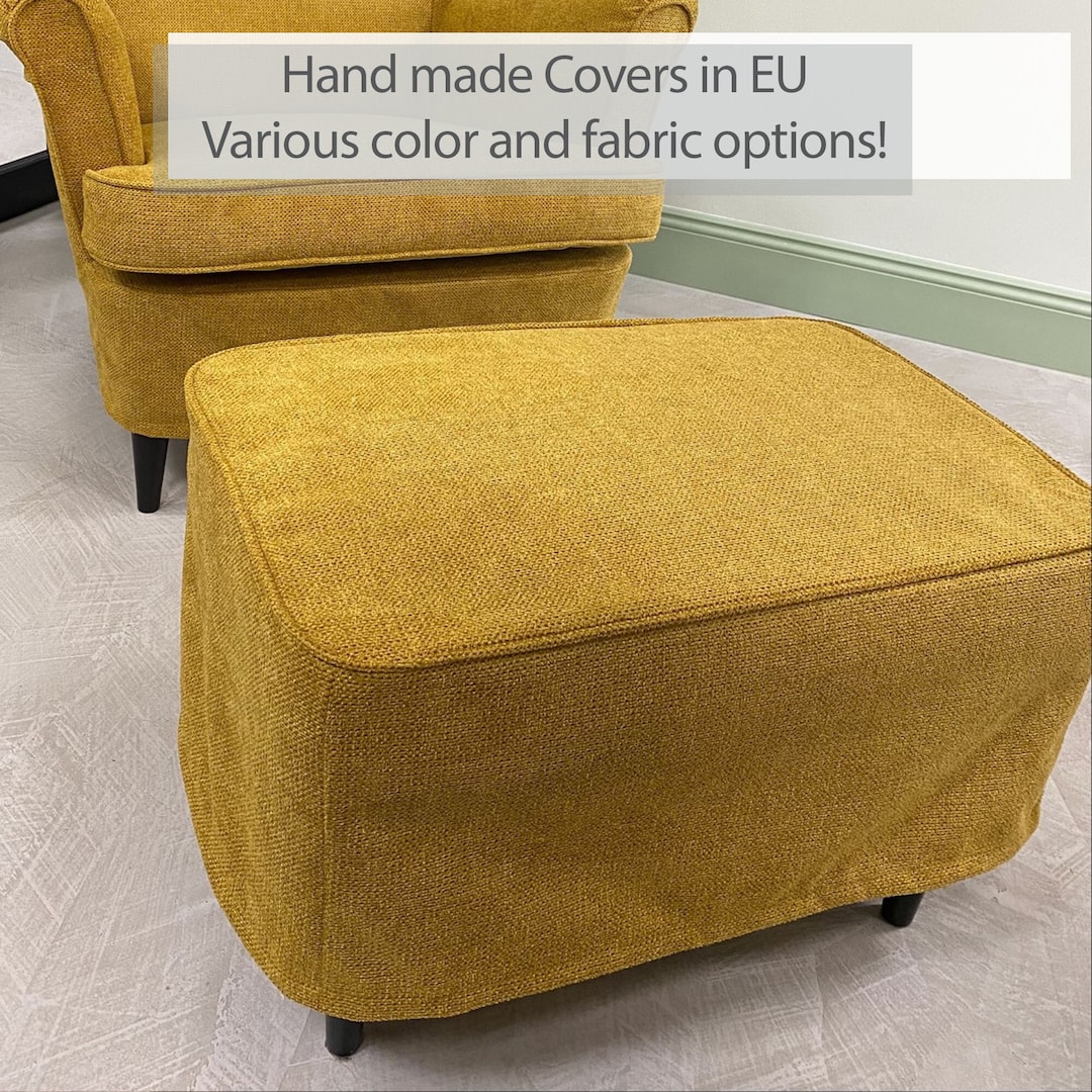 STRANDMON Footstool Cover Slipcover Hand Made With Multiple Color and Fabric Options Custom Made