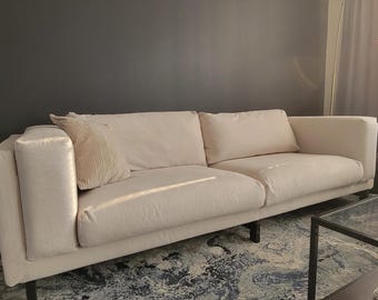 NOCKEBY 3-Seat Sofa Cover Slipcover Hand Made With Multiple Color and Fabric Options - Custom made to fit Nockeby couch
