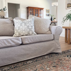 EKTORP 2-Seat Sofa Bed Cover, Slipcover Hand Made With Multiple Color and Fabric Options - Custom made to fit Ektorp couch Model