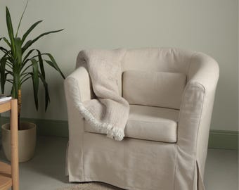 TULLSTA Armchair Cover Slipcover Hand Made With Multiple Color and Fabric Options - Custom made to fit Tullsta armchair model