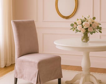 BERGMUND Chair Cover Slipcover Hand Made With Multiple Color and Fabric Options - Custom made to fit Bergmund dining chair model