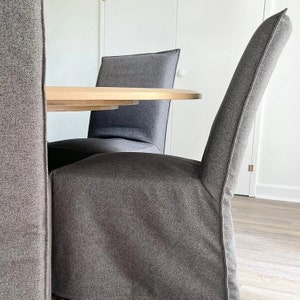 HENRIKSDAL (Regular Size) Chair Cover With French Seams Long Skirt - Custom made to fit Henriksdal Regular Size Chairs