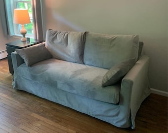 HYLTARP 2-Seat Sofa Cover Slipcover Hand Made With Multiple Color and Fabric Options - Custom made to fit Hyltarp regular 2 seater (no bed)