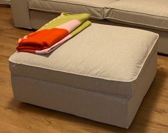KIVIK Footstool Cover Slipcover Hand Made With Multiple Color and Fabric Options - Custom made to fit Kivik ottoman