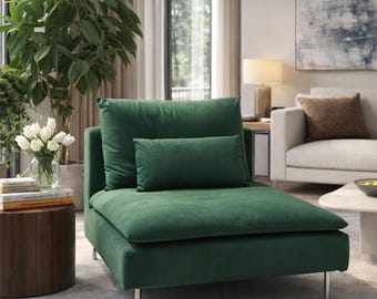 SODERHAMN 1 Seat Section Armchair Cover Slipcover Hand Made With Multiple Color and Fabric Options - Custom made fit Soderhamn model