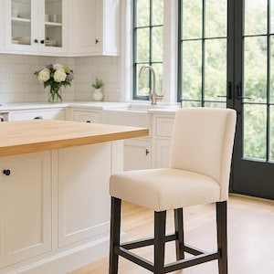 HENRIKSDAL Bar Stool Chair Cover Slipcover Hand Made With Multiple Color and Fabric Options - Custom made to fit Henriksdal Bar stool