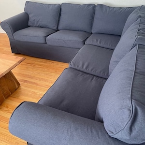 EKTORP Corner Sofa 2+2 Cover Slipcover Hand Made With Multiple Color and Fabric Options - Custom made to fit Ektorp corner couch model