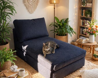 KIVIK chaise longue hoes hoes handgemaakt, NIEUWE STOFFEN met meerdere kleuropties - op maat gemaakt om te passen op Kivik chaise longue