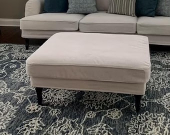 STOCKSUND Footstool Cover Slipcover Hand Made With Multiple Color and Fabric Options - Custom made to fit Stocksund footstool model