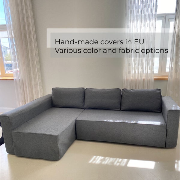 MANSTAD Corner Sofa Bed Cover Slipcover Hand Made With Multiple Color and Fabric Options - Custom made to fit Ikea Manstad couch