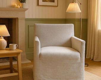 MARENAS Chair Cover With Long Skirt Hand Made With Multiple Color Fabric Options - Custom made to fit MARENAS model armchair
