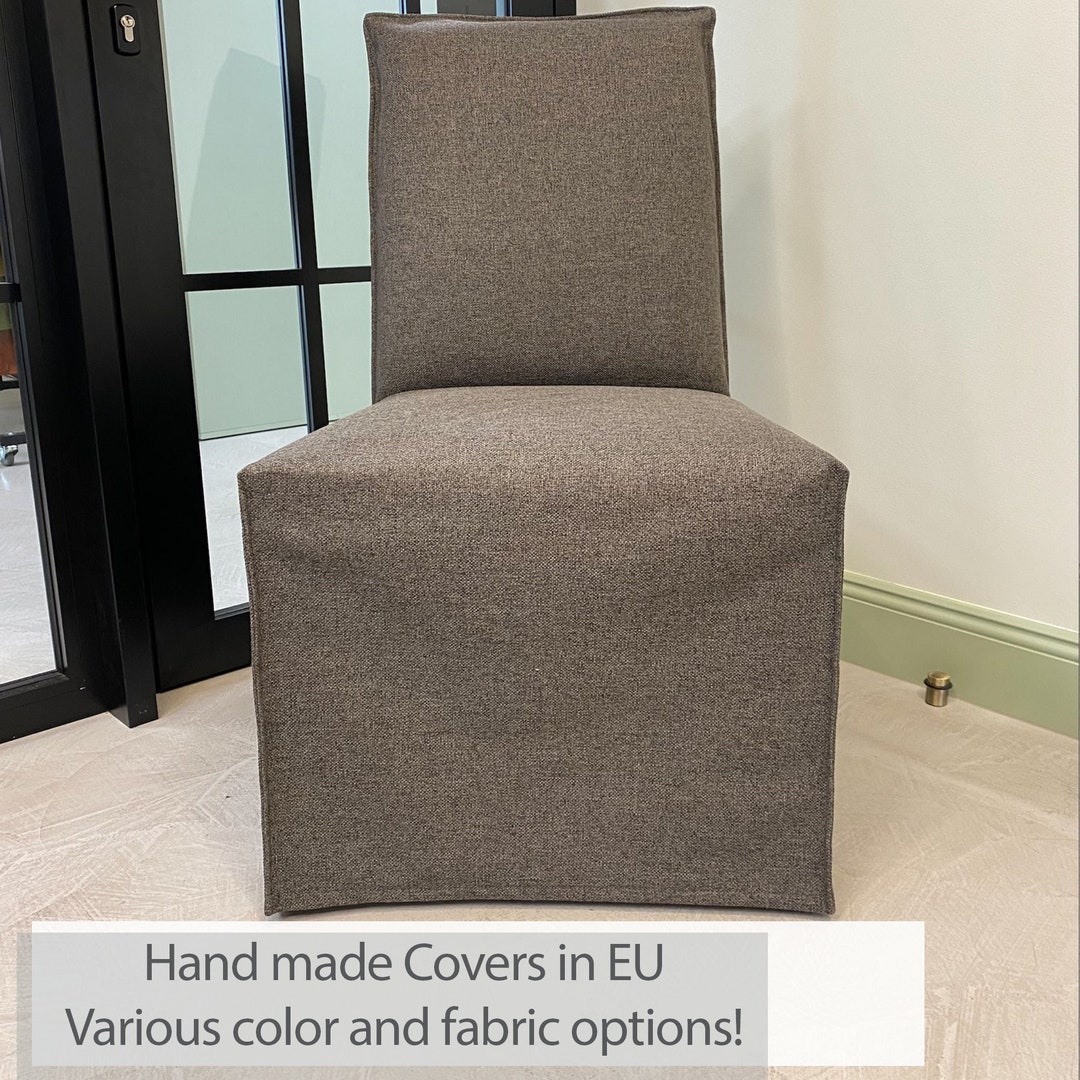 HARRY Chair Cover With French Seam Long Skirt SMALLER MODEL Slipcover