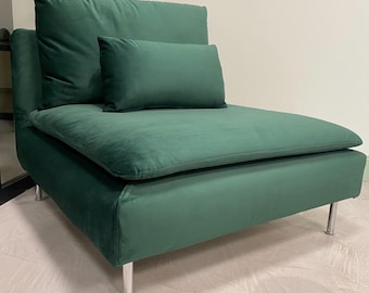 Pokrowiec na fotel SODERHAMN 1 Seat Section Slipcover wykonany ręcznie w wielu opcjach kolorystycznych i materiałowych - wykonany na zamówienie, model Soderhamn