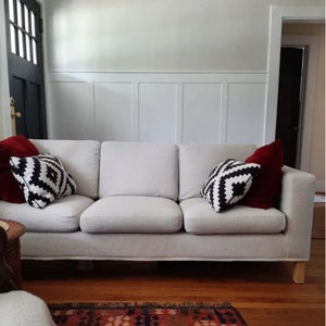 KARLANDA 3-Seat Sofa BED Cover Slipcover Hand Made With Multiple Color and Fabric Options - Custom made to fit Karlanda sofa-bed