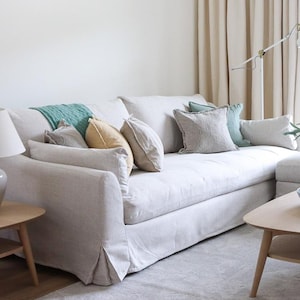 FARLOV 2-Sitzer Sofa Bettbezug Slipbezug Handgefertigt mit mehreren Farb- und Stoffoptionen - Passgenau für das Farlov Couchmodell