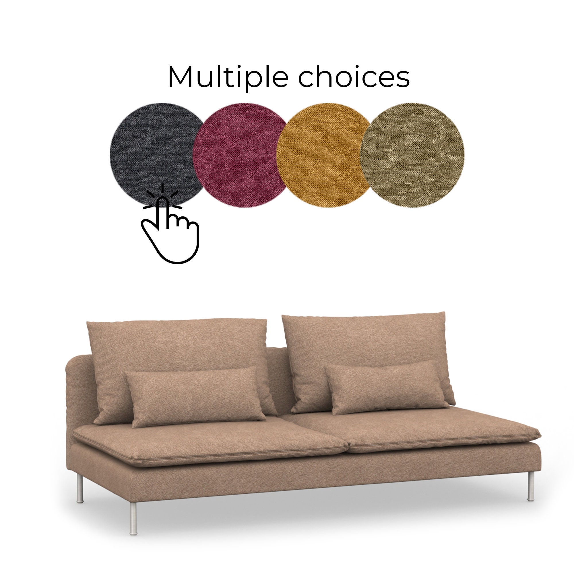 SODERHAMN 3 Seat Sofa Section Cover Slipcover Hand Made With Etsy Canada